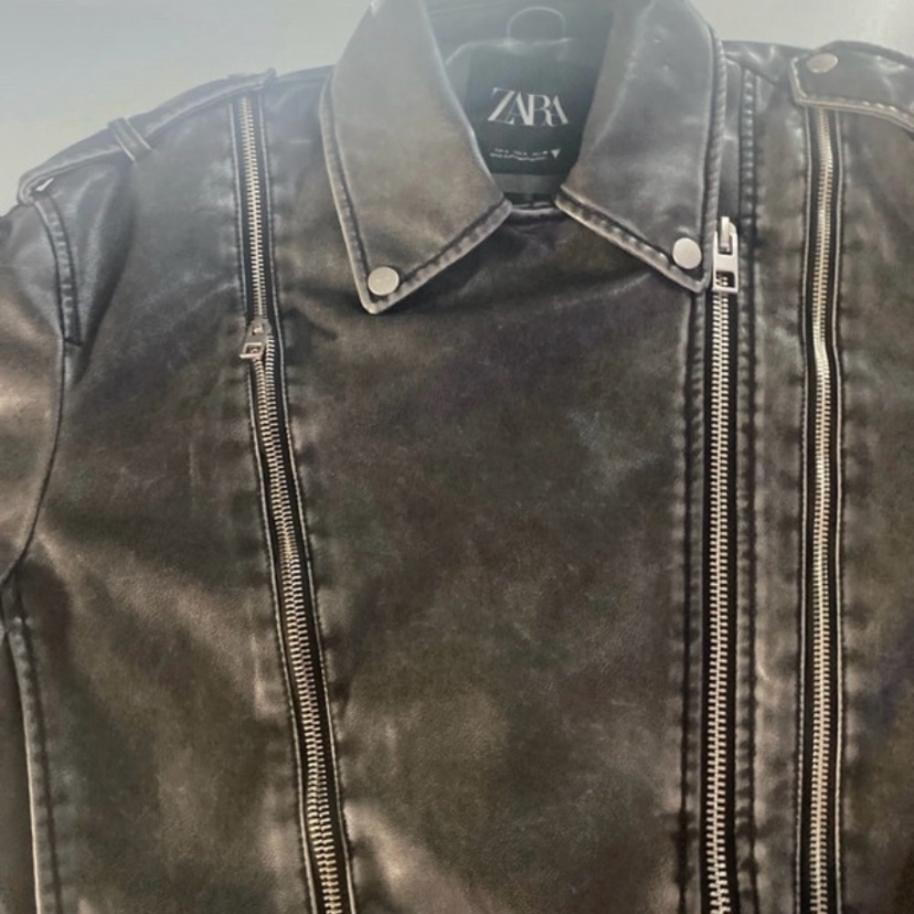 Zara Women's Dark Gray Biker Jacket